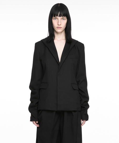 MAGNETIC HOODIE BLAZER BLACK