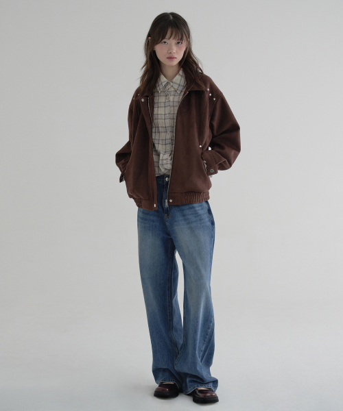 RIVET SUEDE JACKET (BROWN)