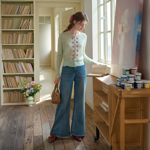 SR_High-waisted denim pants_2color