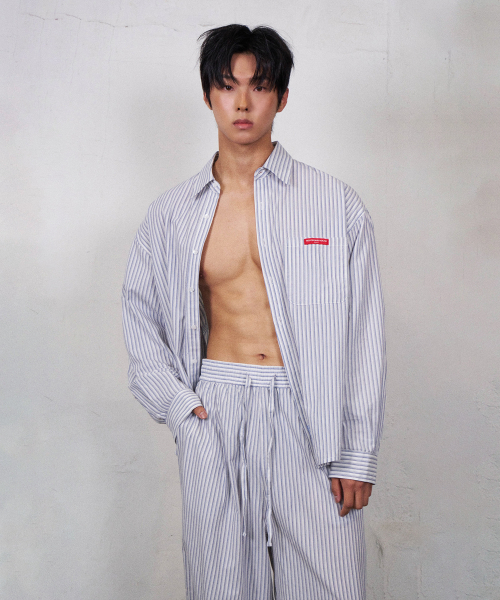 REC LOUNGE SHIRT[WHITE STRIPE]