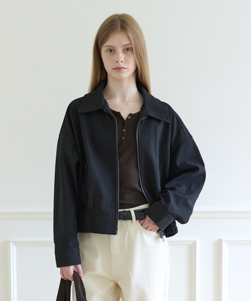 Over fit suede jacket - Black