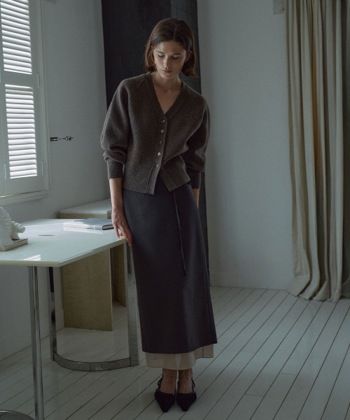 Sheer Layered H-line Skirt[LMBFAU25SK404]-3color