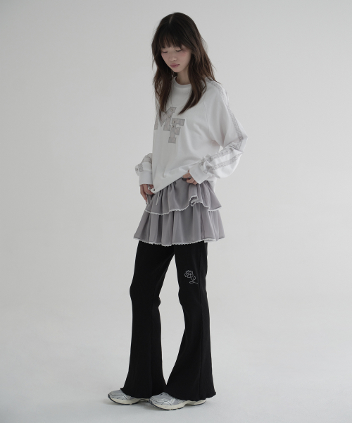 ROSE BOOT-CUT PANTS (BLACK)