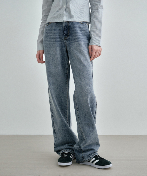 Прямые джинсы Mid Blue MDPT054MIDBLUE