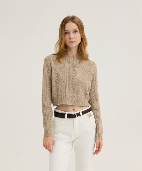 Плетеный кардиган WK-18, Beige