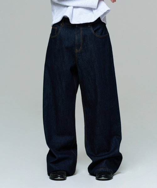 MEN ERA WIDE FIT DENIM PANTS - INDIGO BLUE