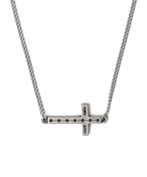 LAYDOWN CROSS NECKLACE - SILVER