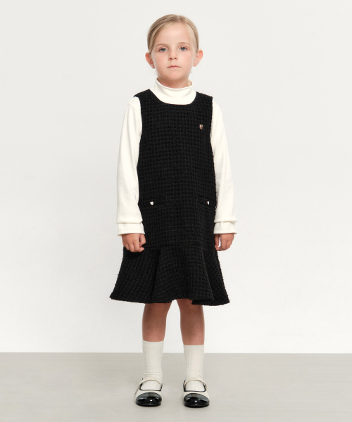 마리떼 키즈 KIDS W TWEED SLEEVELESS DRESS black