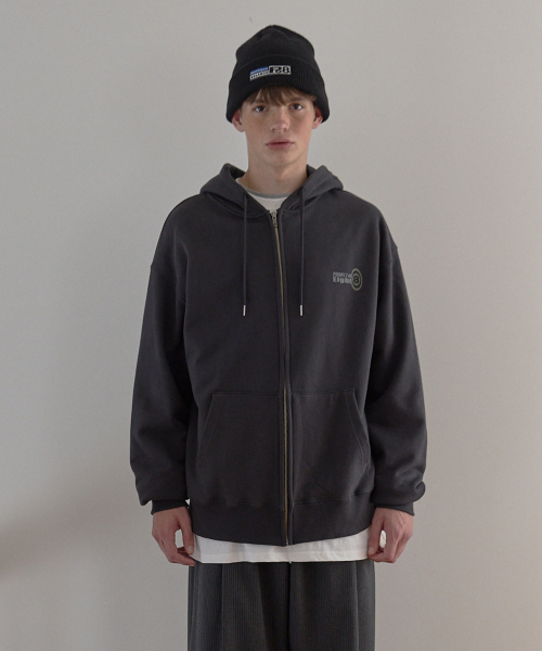 8SYMBOL ZIP-UP HOODIE - DARK GREY