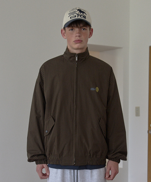 8SYMBOL CHECK BLOUSON - коричневая