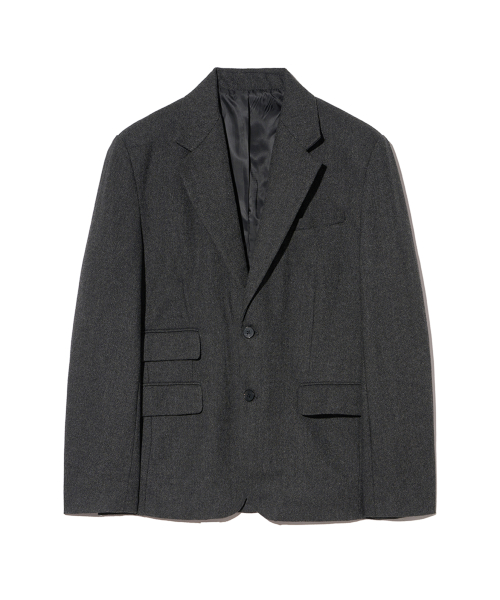Блейзер Heritage из шерсти_Twill Charcoal