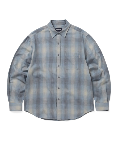 Nep Shadow Check Shirt Blue