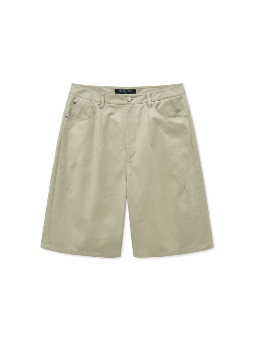 MATT COATING BERMUDA PANTS FOR MEN IN LIGHT BEIGE
