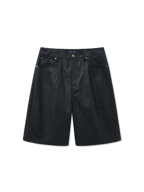 MATT COATING BERMUDA PANTS FOR MEN IN BLACK