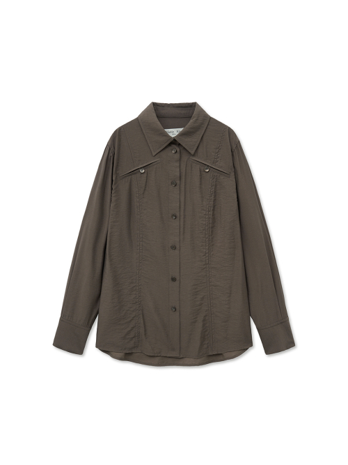 POCKET LINE POINT SHIRT IN BROWN
