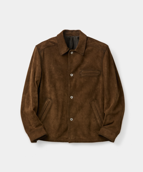 Полевая куртка из спилка (Dark Brown)