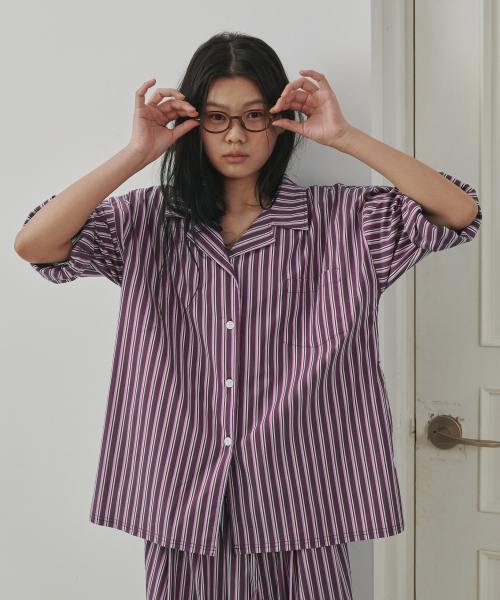 (uni)도미토리 시즌 스트라이프 파자마 타트체리