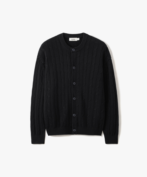 커스텀어클락 소프트 케이블 라운드 가디건 블랙 COOSCD021BLACK
