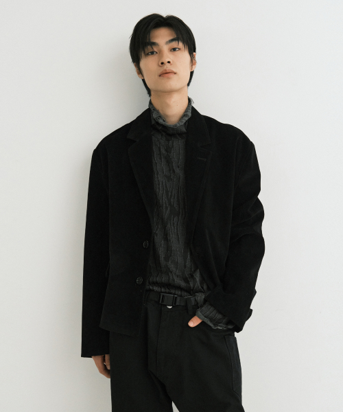 Suede crop куртка (black)
