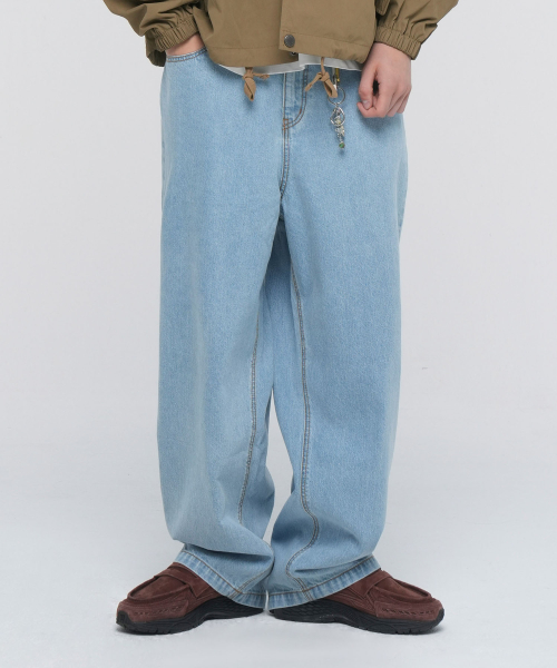 WIDE FIT LARK DENIM PANTS (LIGHT BLUE)