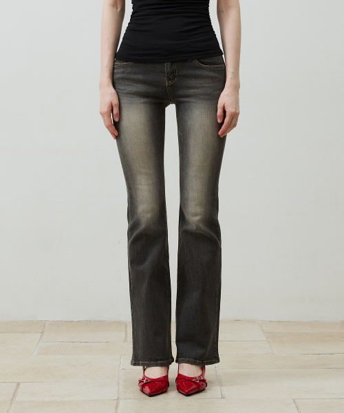 CIEL BOOTCUT DENIM PANTS / BLACK