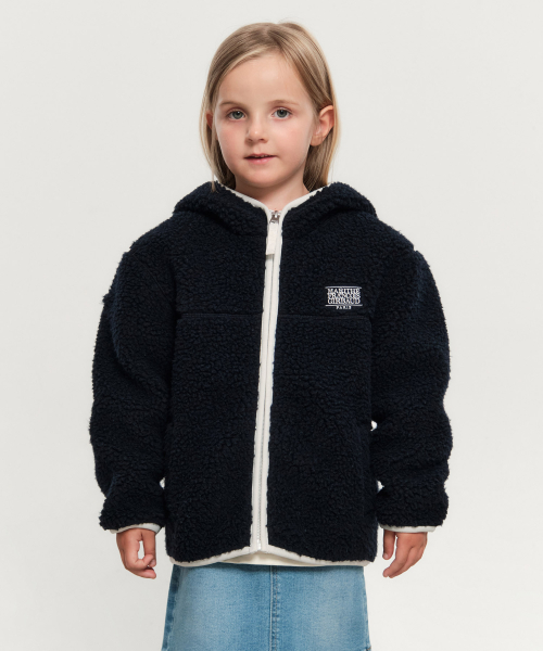 마리떼 키즈 KIDS CLASSIC LOGO FLEECE HOODIE ZIPUP navy