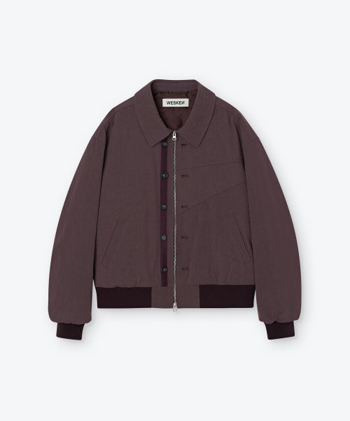 WASHED COTTON PANELLED JACKET (ASH PURPLE)