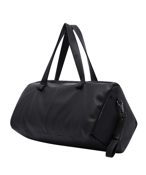 Maverick glove strap leather boston bag black
