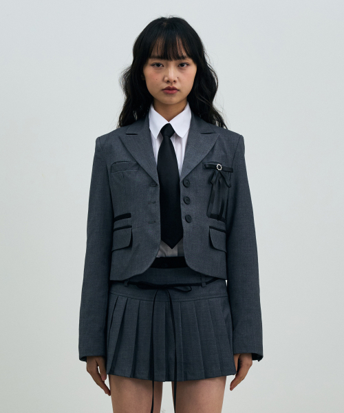 ASTRAL CROP JACKET / CHARCOAL