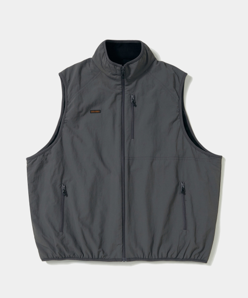 TRAJAN LABEL REVERSIBLE NYLON/PP VEST_CHARCOAL