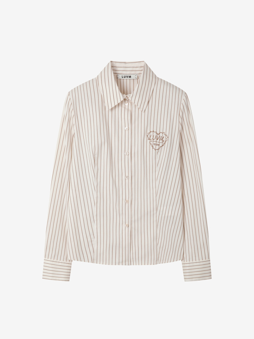 LOGO STRIPE SHIRTS_BEIGE