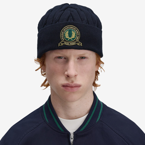 프레드페리() [선물상자 증정] [Club House] 테니스 뱃지 케이블 비니 - 네이비 CFPU2531135-608 상품 이미지