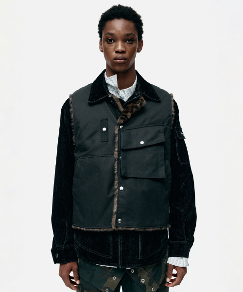 앤더슨벨() COLLARLESS POCKET VEST awa733m(BLACK) 상품 이미지