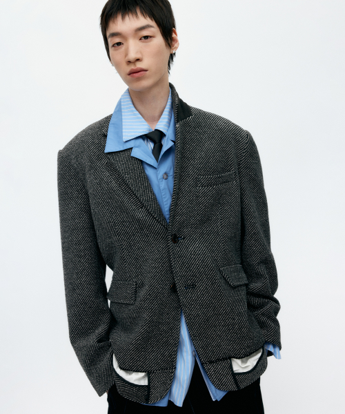앤더슨벨() UNISEX INSIDE-OUT WOOL JACKET awa711u(GREY) 상품 이미지