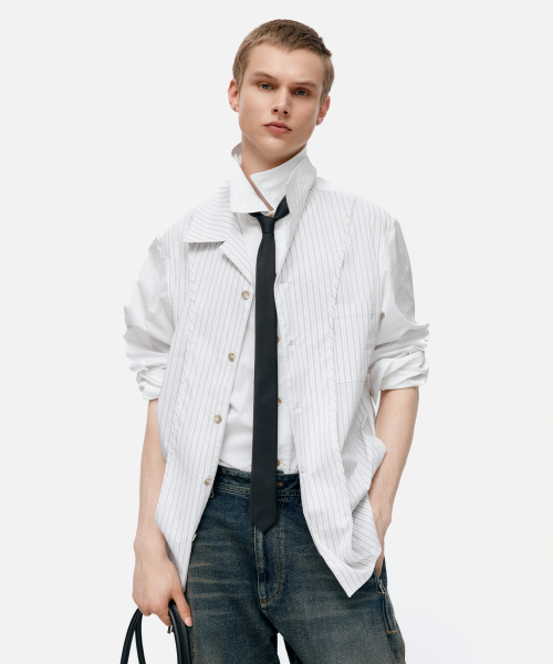앤더슨벨() OPEN COLLAR LAYERED SHIRTS atb1341m(WHITE) 상품 이미지