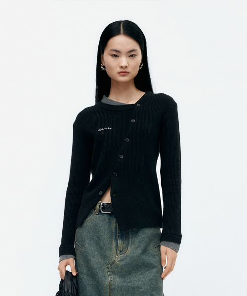 앤더슨벨() BUTTON SLIM KNIT CARDIGAN atb1383w(BLACK) 상품 이미지