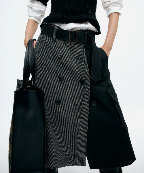 앤더슨벨() WHITNEY TRENCH PLEATS SKIRT apa848w(BLACK) 상품 이미지