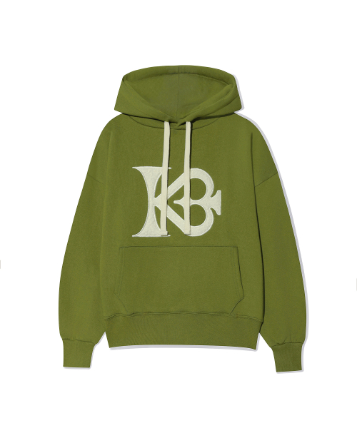 (начес)signature logo cozy hoodie_OLIVE