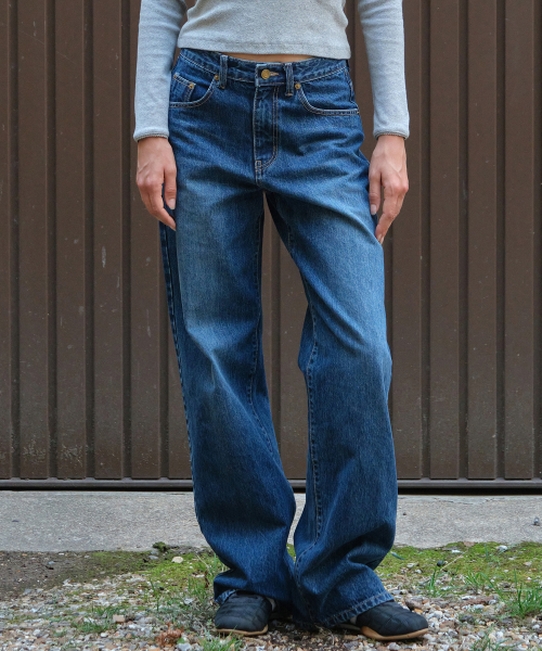 Ant Wide Denim Pants - Deep Blue