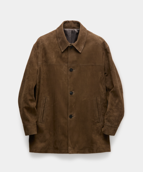 Замшевое автопальто (Khaki)