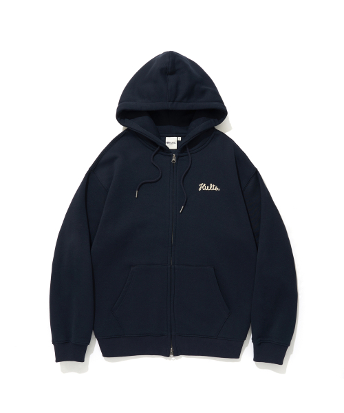 SCRIPT CHAIN EMB HOOD ZIP-UP_D.NAVY