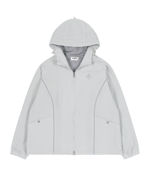 Ветровка с капюшоном в клетку (Grey) K25ZA161