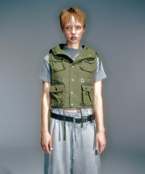 WOMEN BROOK CARGO HOODIE VEST KHAKI