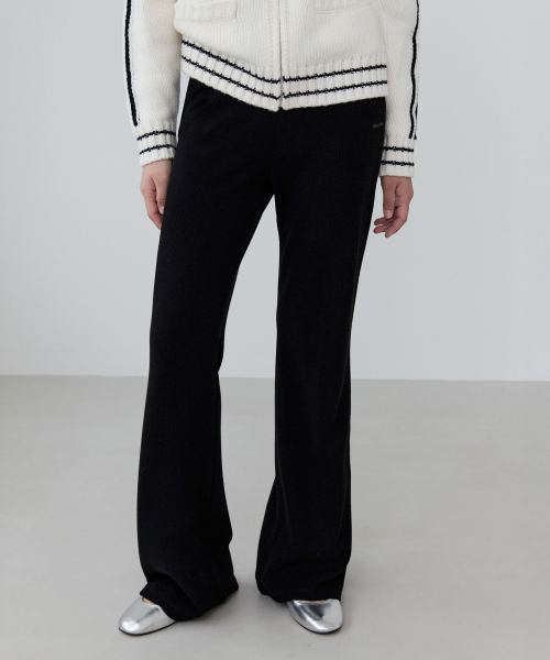 BOOTS CUT KNIT PANTS BLACK