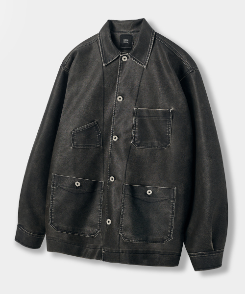 Куртка French Work_PU Washed Black