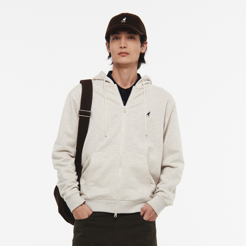 Худи на молнии KANGOL Classic Logo Semi-Overfit 5140 Oatmeal