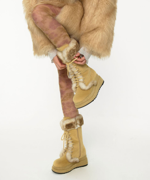 루루서울(LOULOUSEOUL) Sugar Fur Boots (Beige) - 사이즈 & 후기 | 무신사