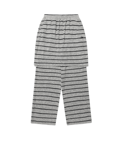 STRIPE LAYERED SKIRT PANTS_GREY(NG2FFUPA91A)