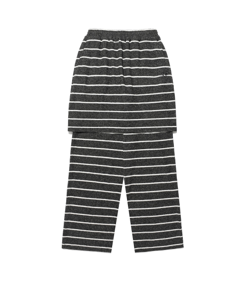 STRIPE LAYERED SKIRT PANTS_CHARCOAL(NG2FFUPA91A)