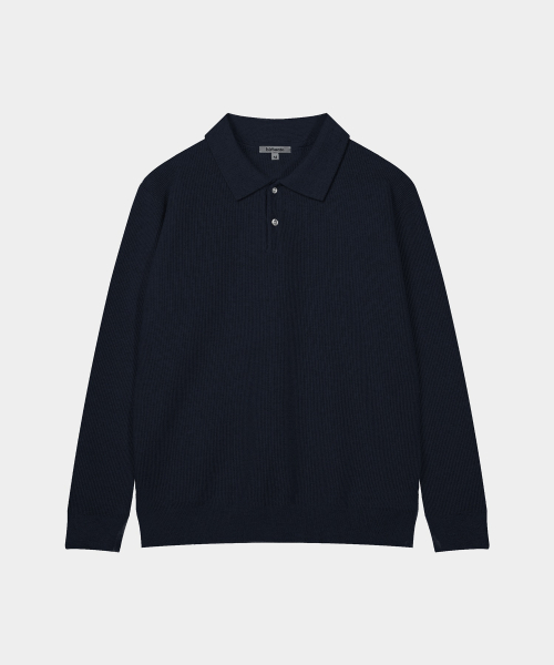 Comfort Washable вязаный джемпер с воротником — Dark Navy